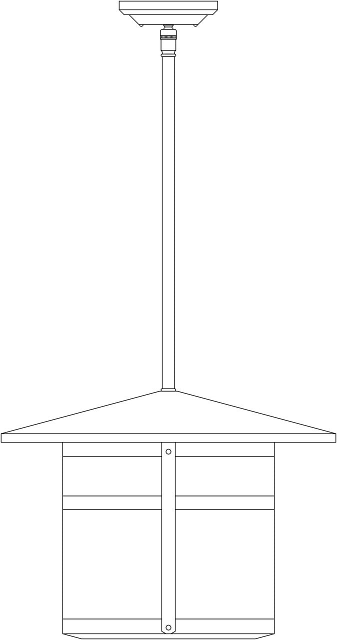 Line drawing of a stem hung pendant. 
