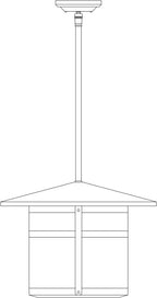 Line drawing of a stem hung pendant. 