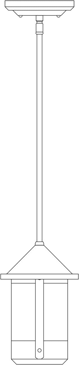 Line drawing of a pendant light fixture