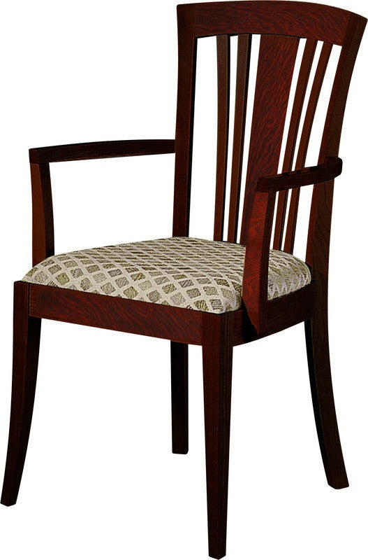 Bayonne armchair by Stickley with a patterned cushion.