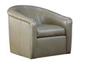 Beige leather armchair on a white background