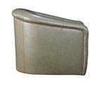 Beige leather headrest on a white background