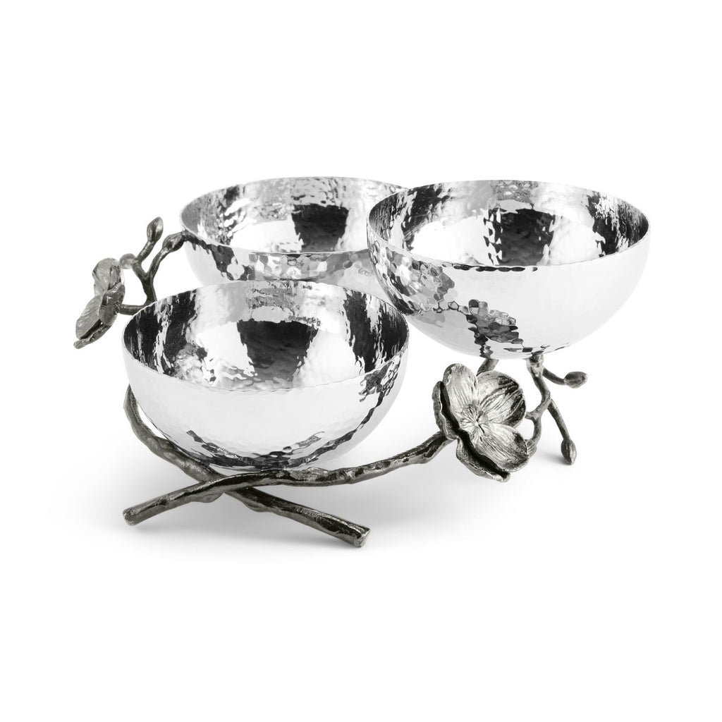 Black Orchid Triple Nut Dish by Michael Aram