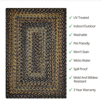 Black Forest  Outdoor Braided Rug