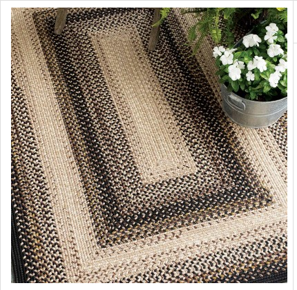 Black Mist Outdoor Braided Rug