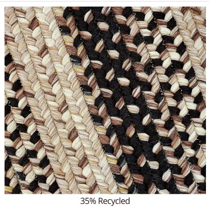 Black Mist Outdoor Braided Rug