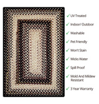 Black Mist Outdoor Braided Rug