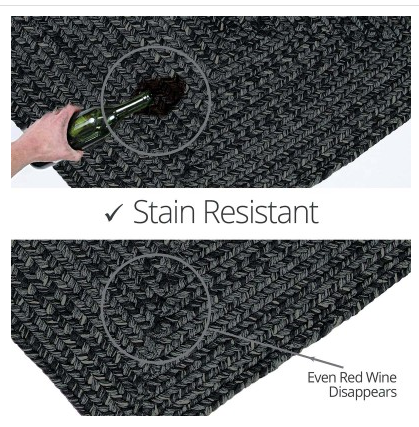 Black Outdoor Braided Rug