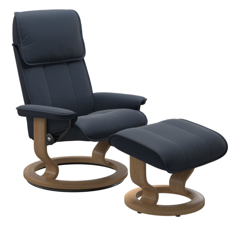 Stressless Admiral Classic Chair and Ottoman