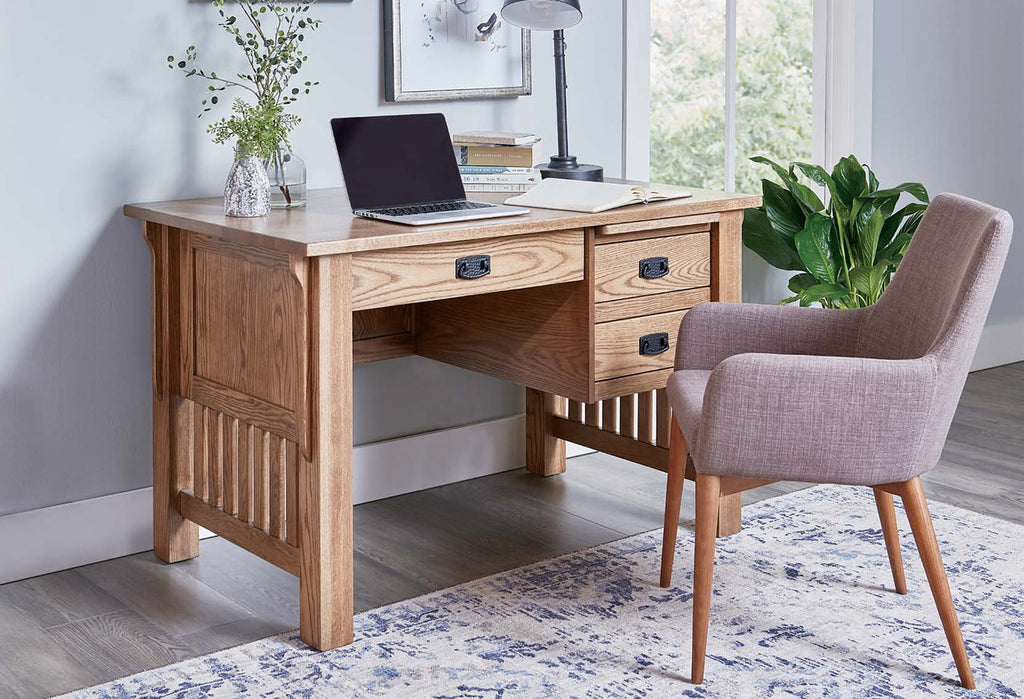 Bridger Mission Desk 3 Drawer Desk with Finished Backside FVD-3049-BM
