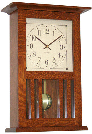 Mission Wall Clock #201-BH Quartersawn White Oak and Michaels Stain