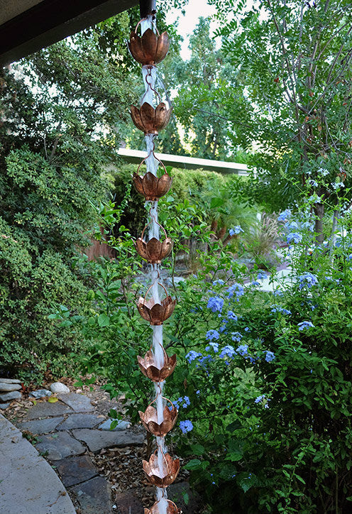 Buddha Cup Copper Rain Chain
