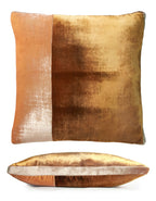 Copper Ivy Color Block Velvet 22" Sq. Pillow by Kevin O'Brien Studio