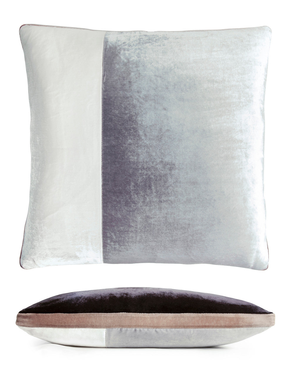 Smoke Color Block Velvet 22" Sq. Pillow by Kevin O'Brien Studio