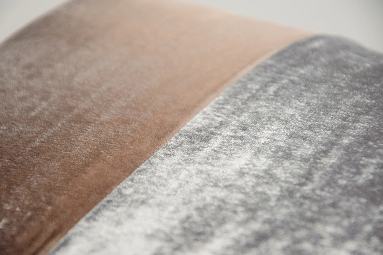 Latte Color Block Velvet 22" Sq. Pillow by Kevin O'Brien Studio