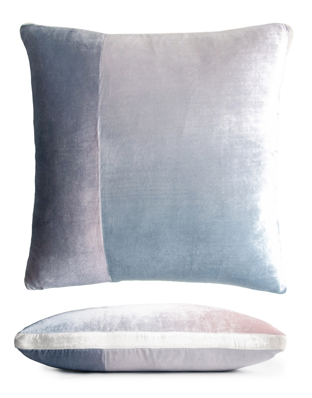 Moonstone Color Block Velvet 22" Sq. Pillow by Kevin O'Brien Studio