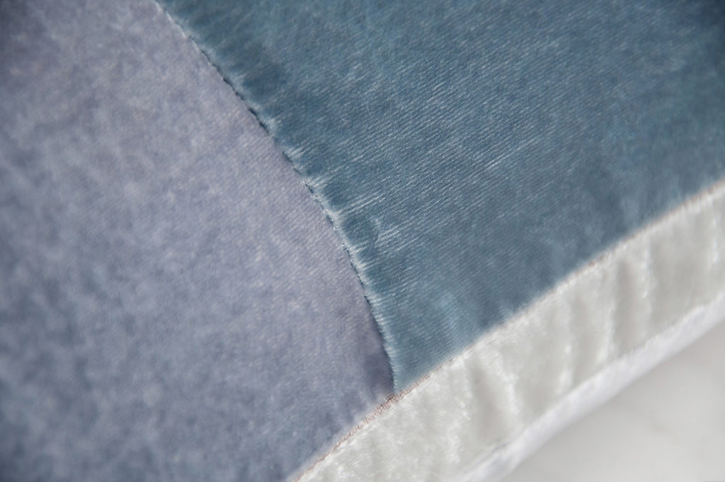 Moonstone Color Block Velvet 22" Sq. Pillow by Kevin O'Brien Studio