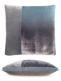 Robin's Egg Color Block Velvet 22" Sq. Pillow by Kevin O'Brien Studio