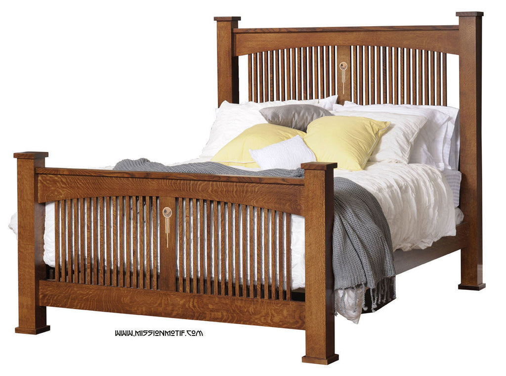 Craftsman Spindle Bed with Inlay