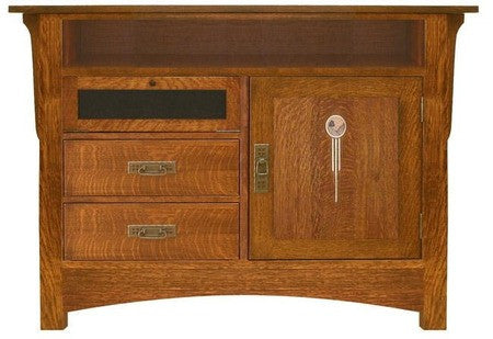 Craftsman TV Console  - 46W, One Wood Door, Two Drawers, One Flip Front