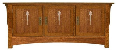 Craftsman TV Console - 65W, Three Wood Doors