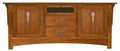 Craftsman TV Console - 65W, Two Wood Doors, Two Drawers, One Flip Front