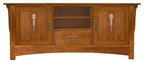 Craftsman TV Console - 65W, Two Wood Doors, One Drawer, Two Shelves