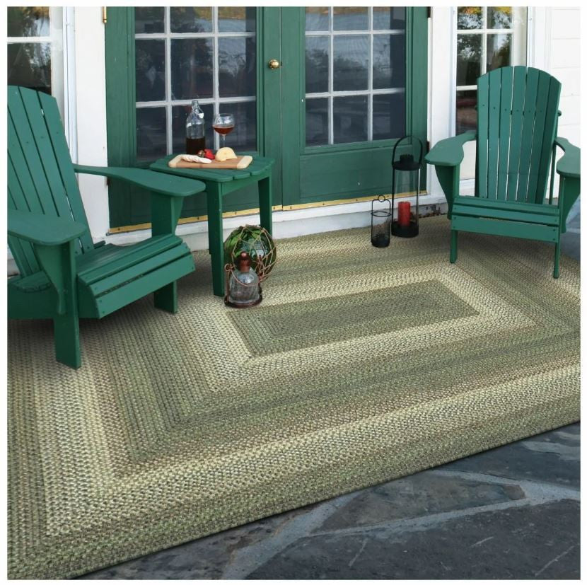 Cedar Ridge Green Outdoor Braided Rug