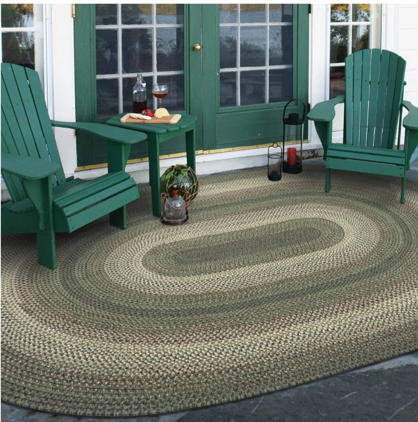 Cedar Ridge Green Outdoor Braided Rug