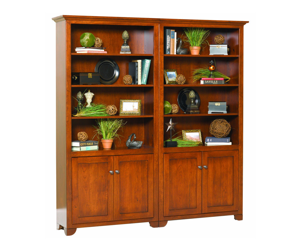Cherry Valley Bookcase Class B with Wooden Bottom Doors