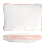 Blush Double Tuxedo Pillow with Velvet Stripes