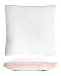 Blush Double Tuxedo Pillow with Velvet Stripes
