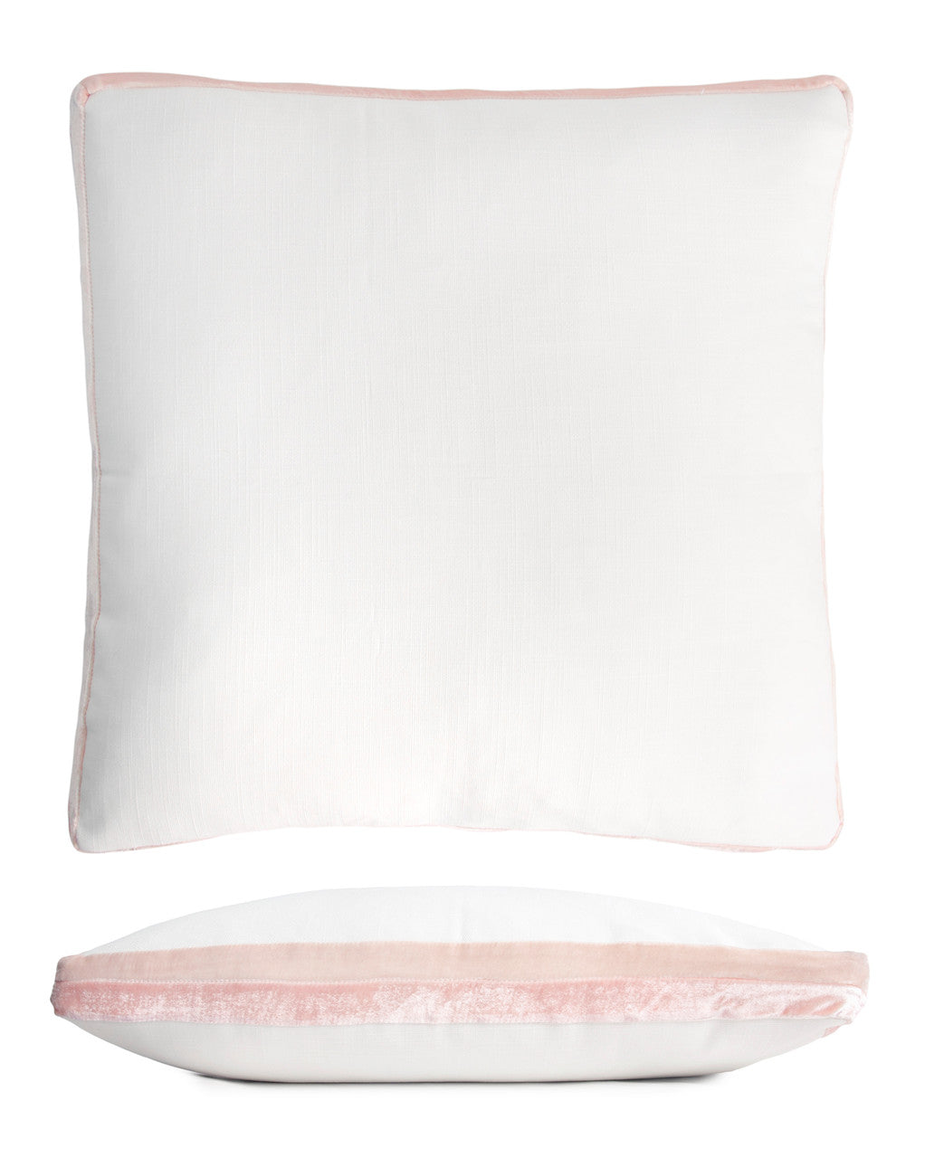 Blush Double Tuxedo Pillow with Velvet Stripes