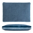 Denim Double Tuxedo Pillow with Velvet Stripes
