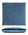 Denim Double Tuxedo Pillow with Velvet Stripes