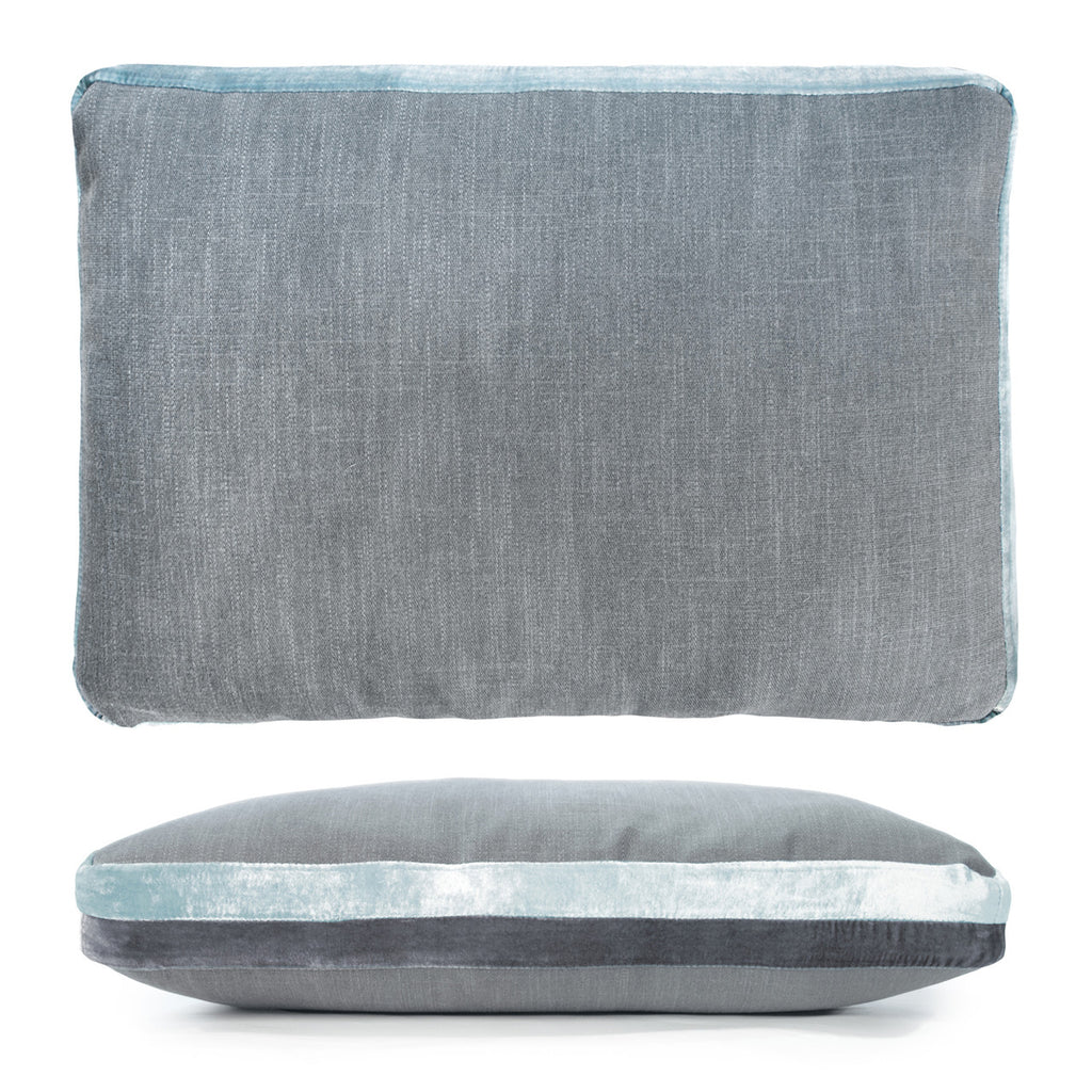 Dusk Double Tuxedo Pillow with Velvet Stripes