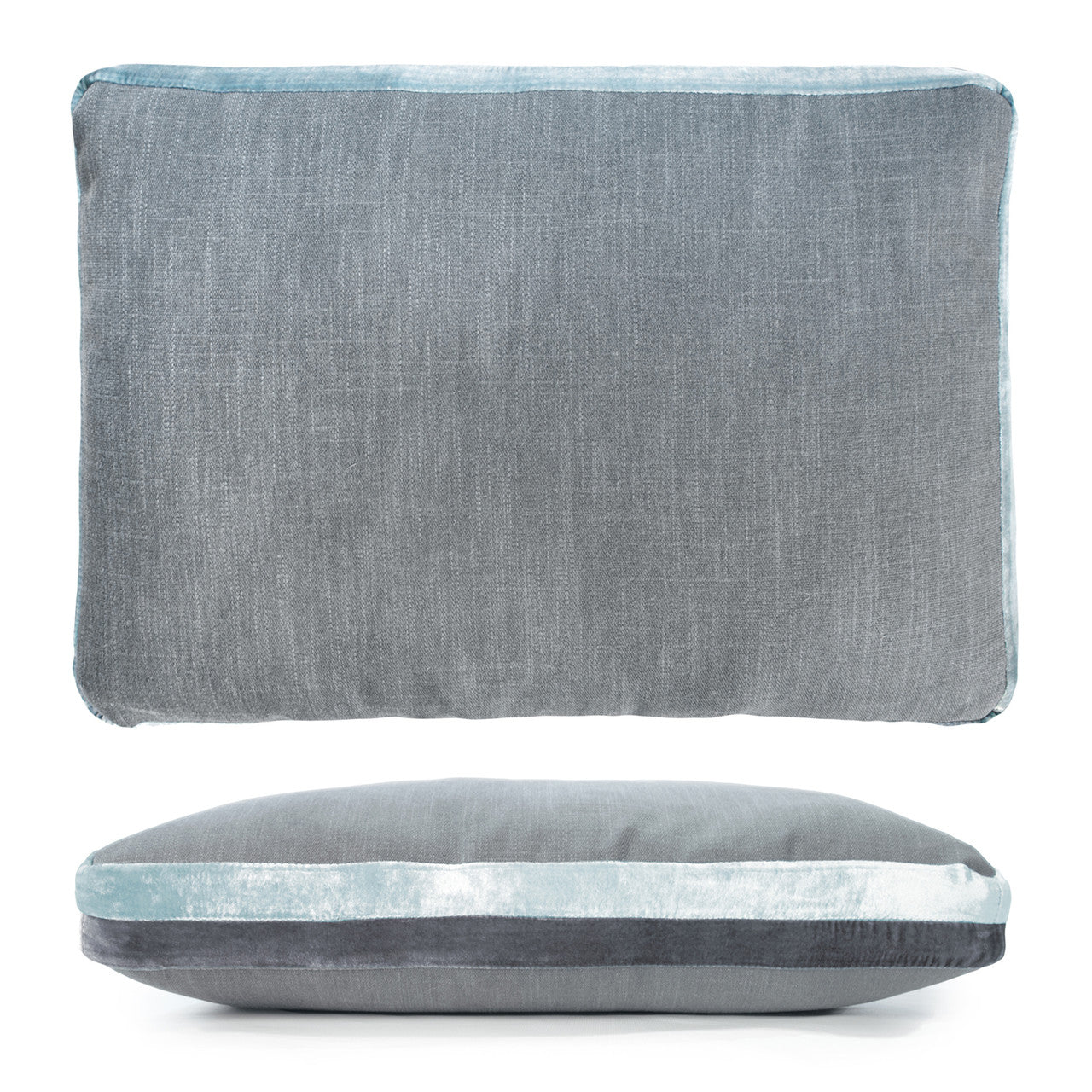 Dusk Double Tuxedo Pillow with Velvet Stripes