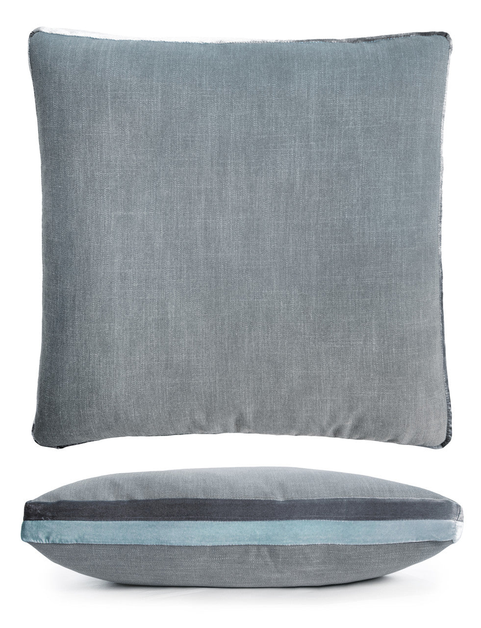 Dusk Double Tuxedo Pillow with Velvet Stripes