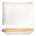 Gold Beige Double Tuxedo Pillow with Velvet Stripes