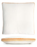 Gold Beige Double Tuxedo Pillow with Velvet Stripes