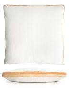 Gold Beige Double Tuxedo Pillow with Velvet Stripes