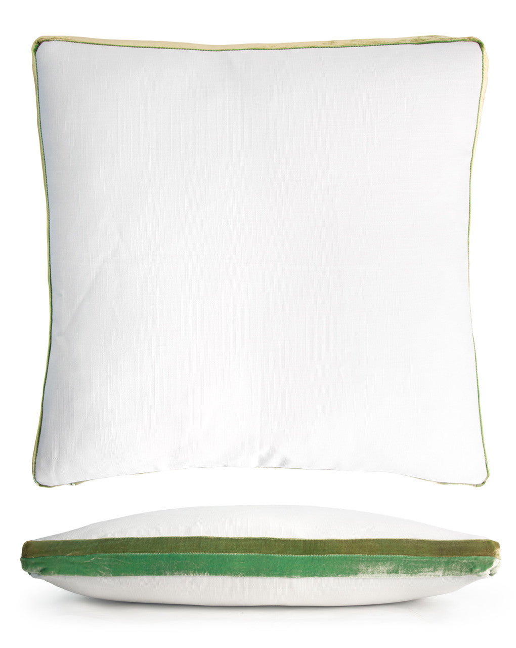 Grass Double Tuxedo Pillow with Velvet Stripes