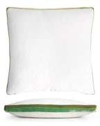 Grass Double Tuxedo Pillow with Velvet Stripes
