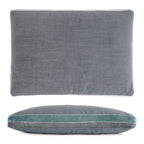 Jade Double Tuxedo Pillow with Velvet Stripes