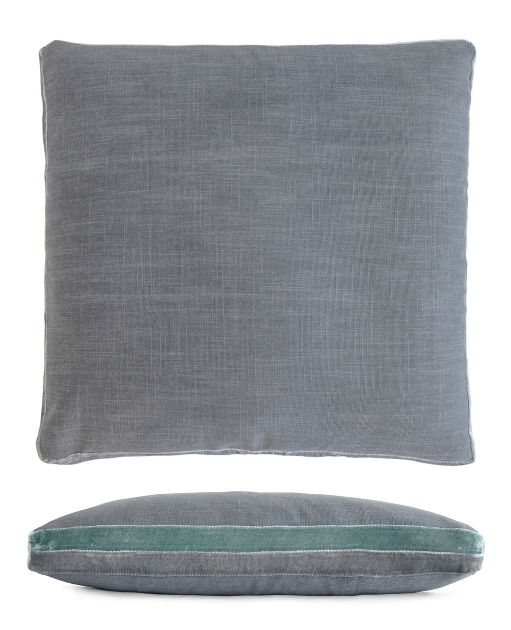 Jade Double Tuxedo Pillow with Velvet Stripes