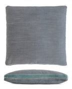 Jade Double Tuxedo Pillow with Velvet Stripes