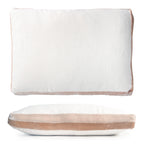 Latte Double Tuxedo Pillow with Velvet Stripes