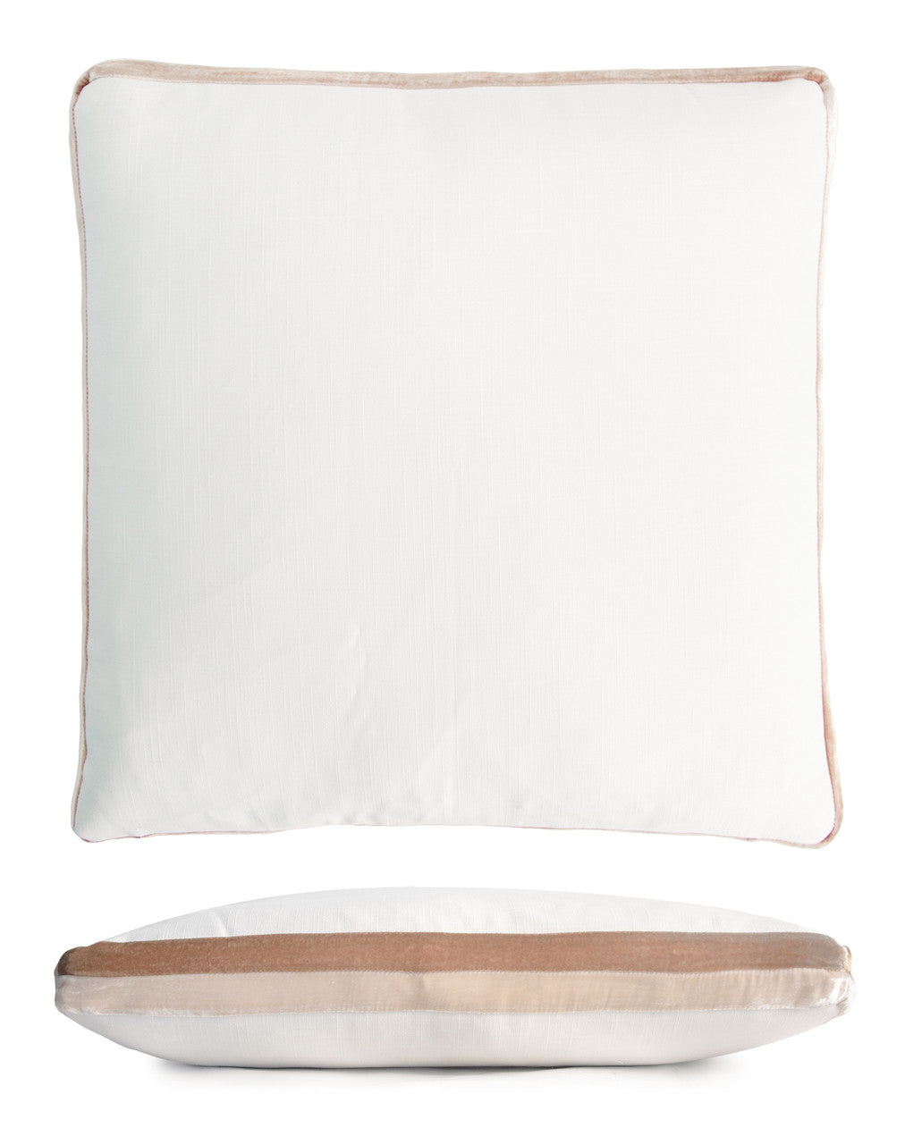 Latte Double Tuxedo Pillow with Velvet Stripes