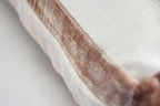 Latte Double Tuxedo Pillow with Velvet Stripes