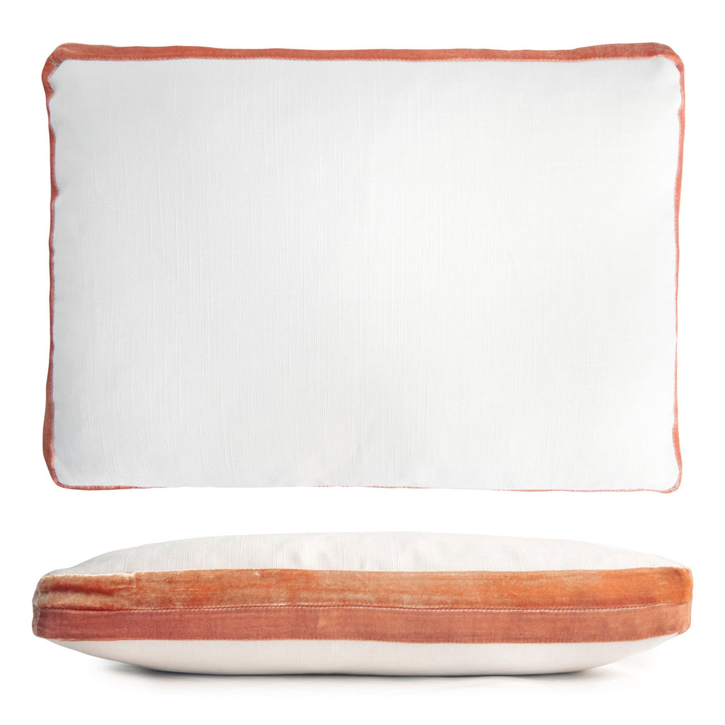 Mango Double Tuxedo Pillow with Velvet Stripes